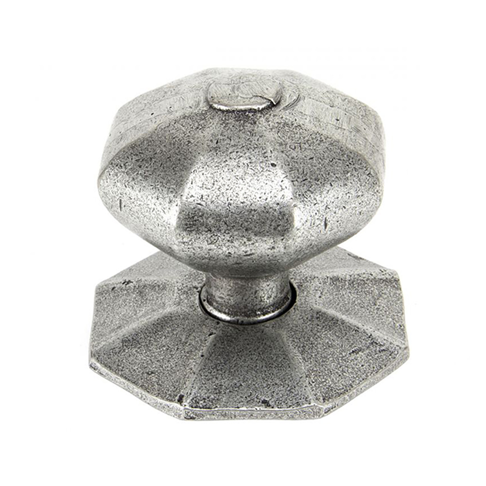 From the Anvil Octagonal Centre Door Knob - Pewter Patina